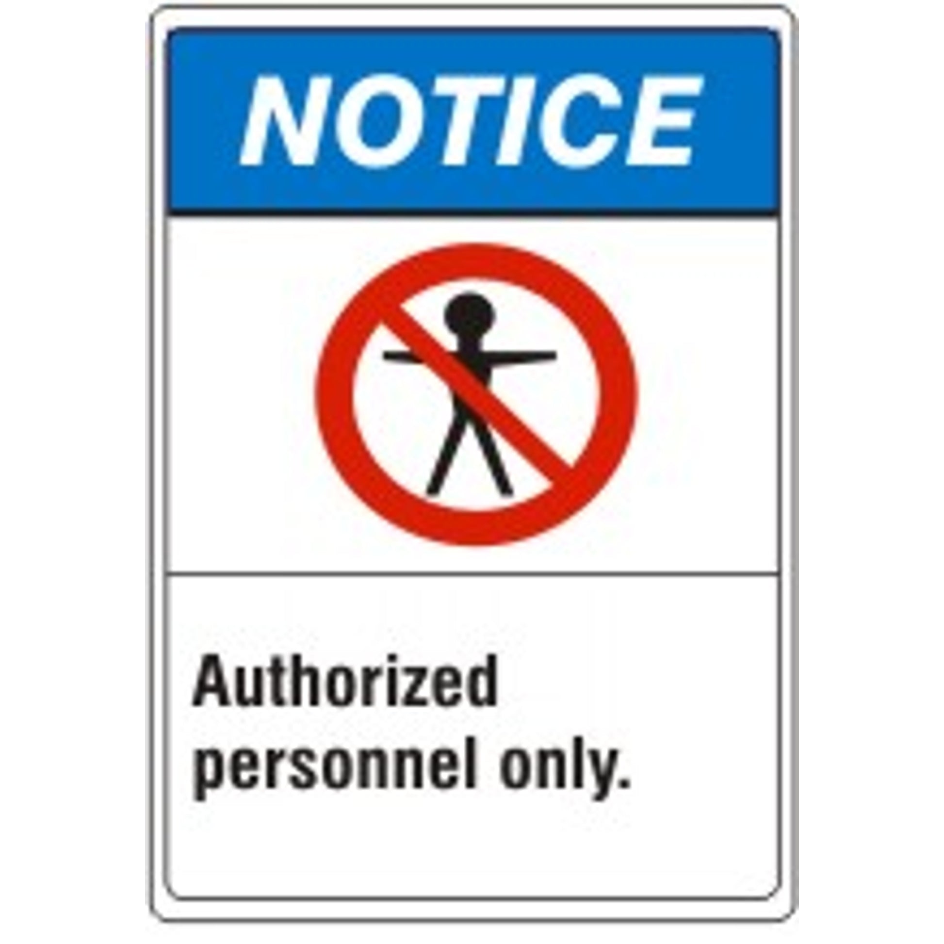AUTHORIZED PERSONNEL ONLY. PERSON PICTO - NOTICE SIGN - AUTHORIZED PERSONNEL ONLY. PERSON PICTO - NOTICE SIGN, 14X10, Adhesive Vinyl