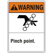 PINCH POINT W PICTO - WARNING SIGN - PINCH POINT W PICTO - WARNING SIGN, 14X10, Adhesive Vinyl