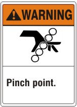 PINCH POINT W PICTO - WARNING SIGN