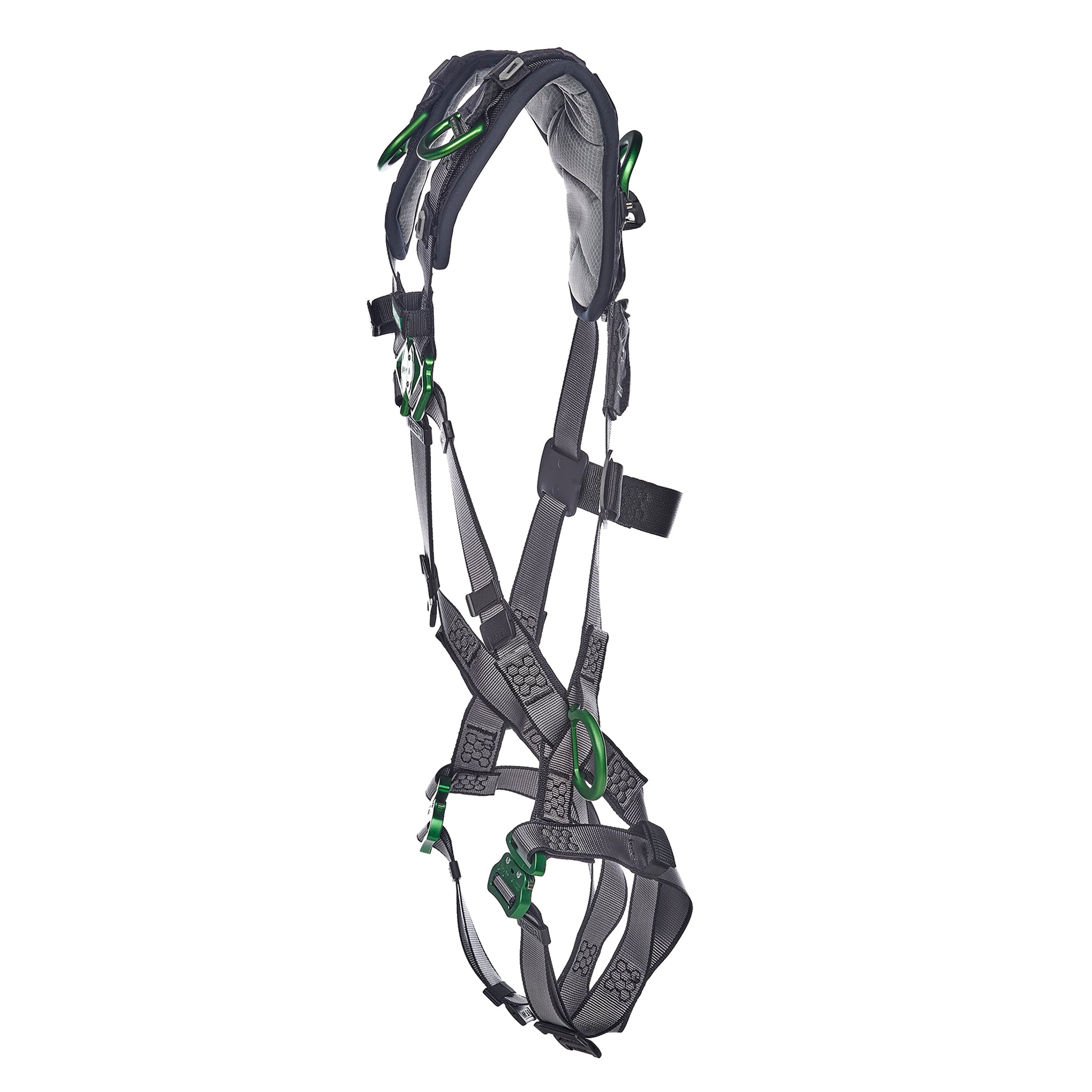 MSA V-FIT Harness w/Back, Side and Shoulder D-Rings - Quick-Connect Leg Straps - Shoulder Padding - Extra Large - 10194886