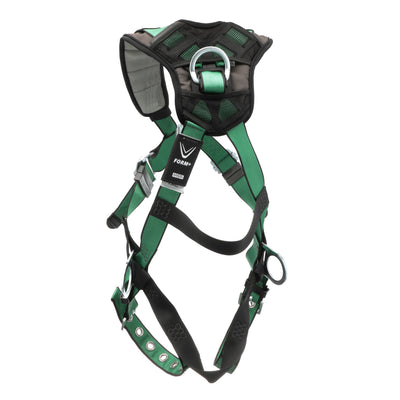 MSA V-FORM+ Harness w/Back & Side D-Rings - Tongue Buckle Leg Straps - Super Extra Large - 10206091