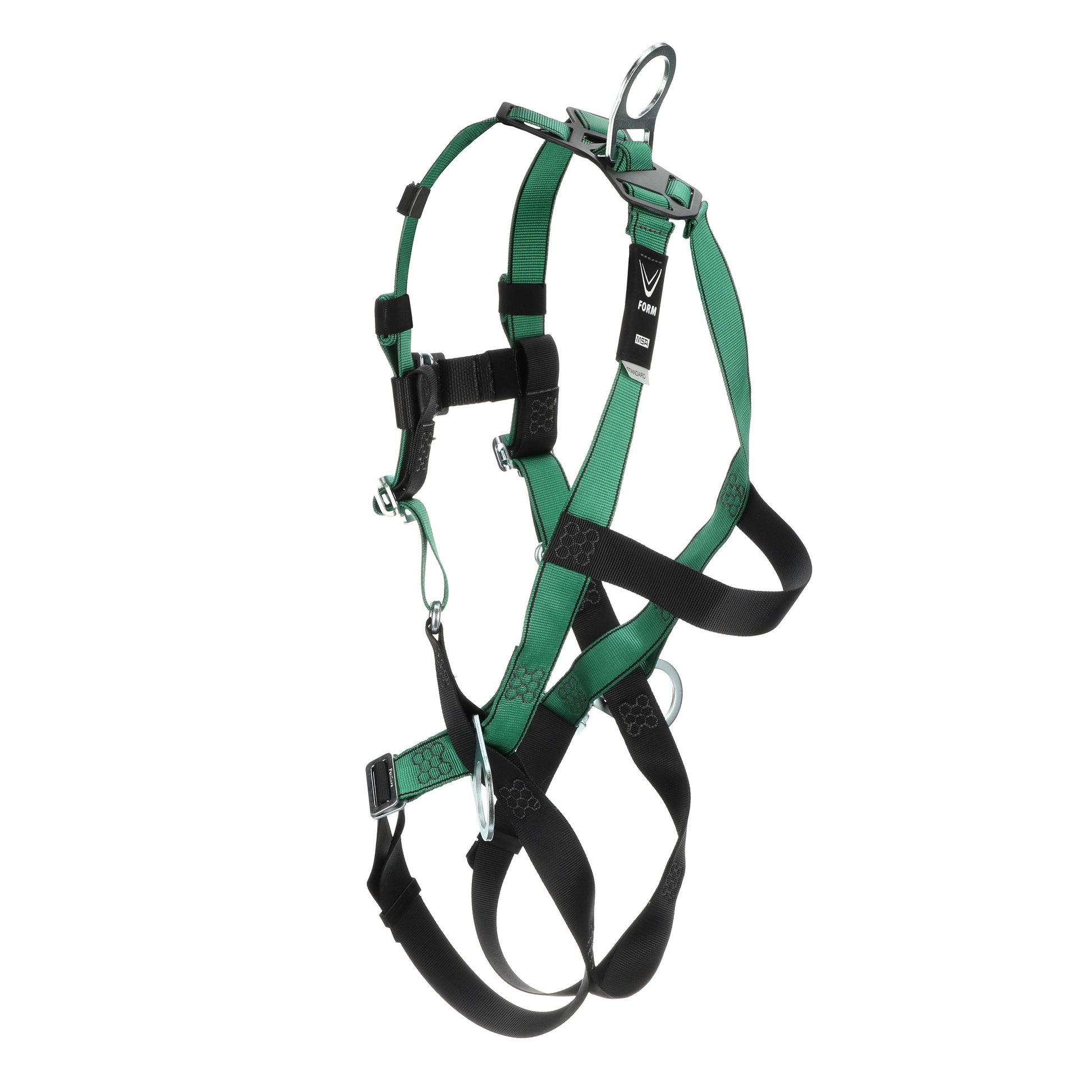 MSA V-FORM Harness w/Back, Front & Side D-Rings - Qwik-Fit Leg Straps - Standard - 10197436