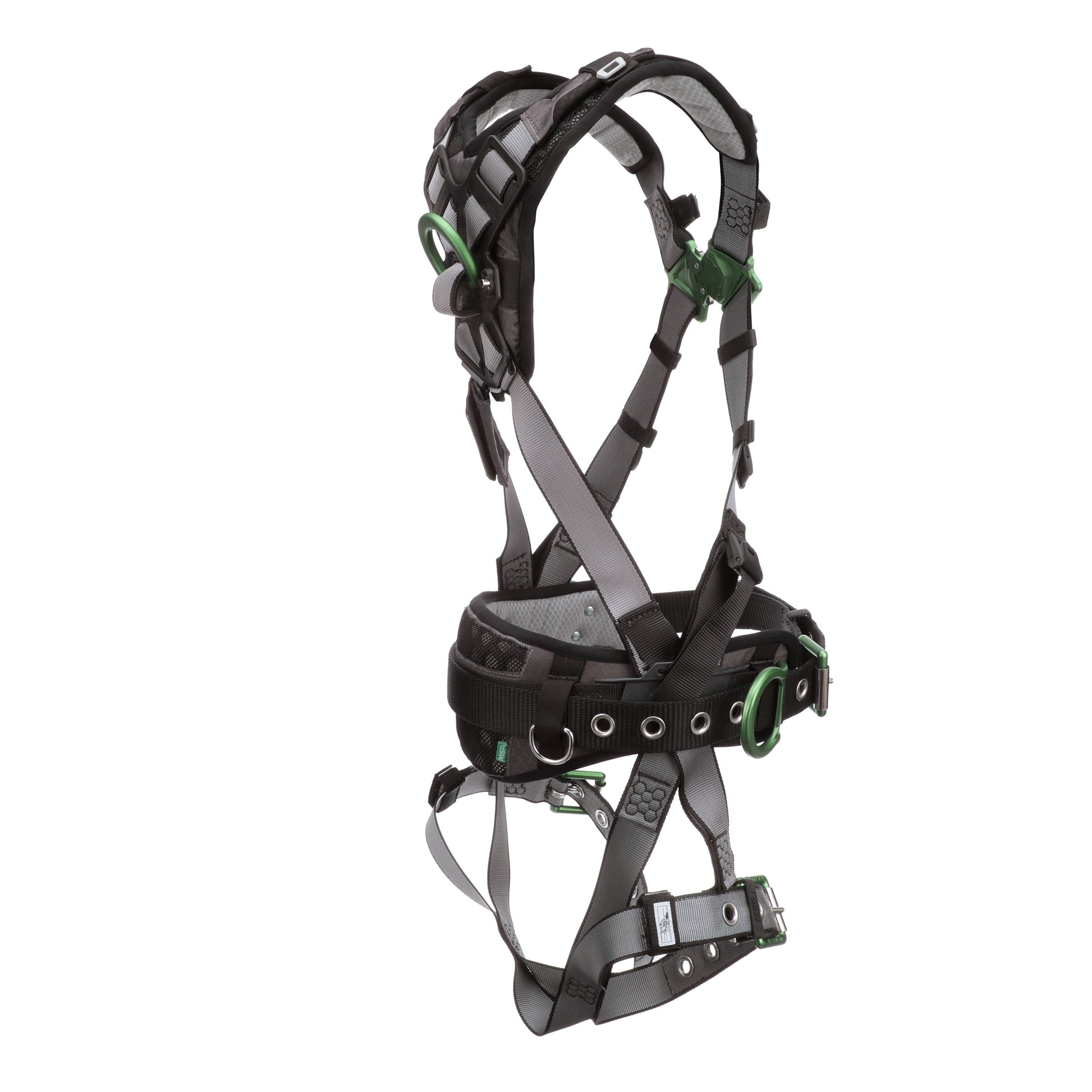 MSA V-FIT Construction Harness w/Back & Side D-Rings - Tongue Buckle Leg Straps - Shoulder Padding - Super Extra Large - 10195151