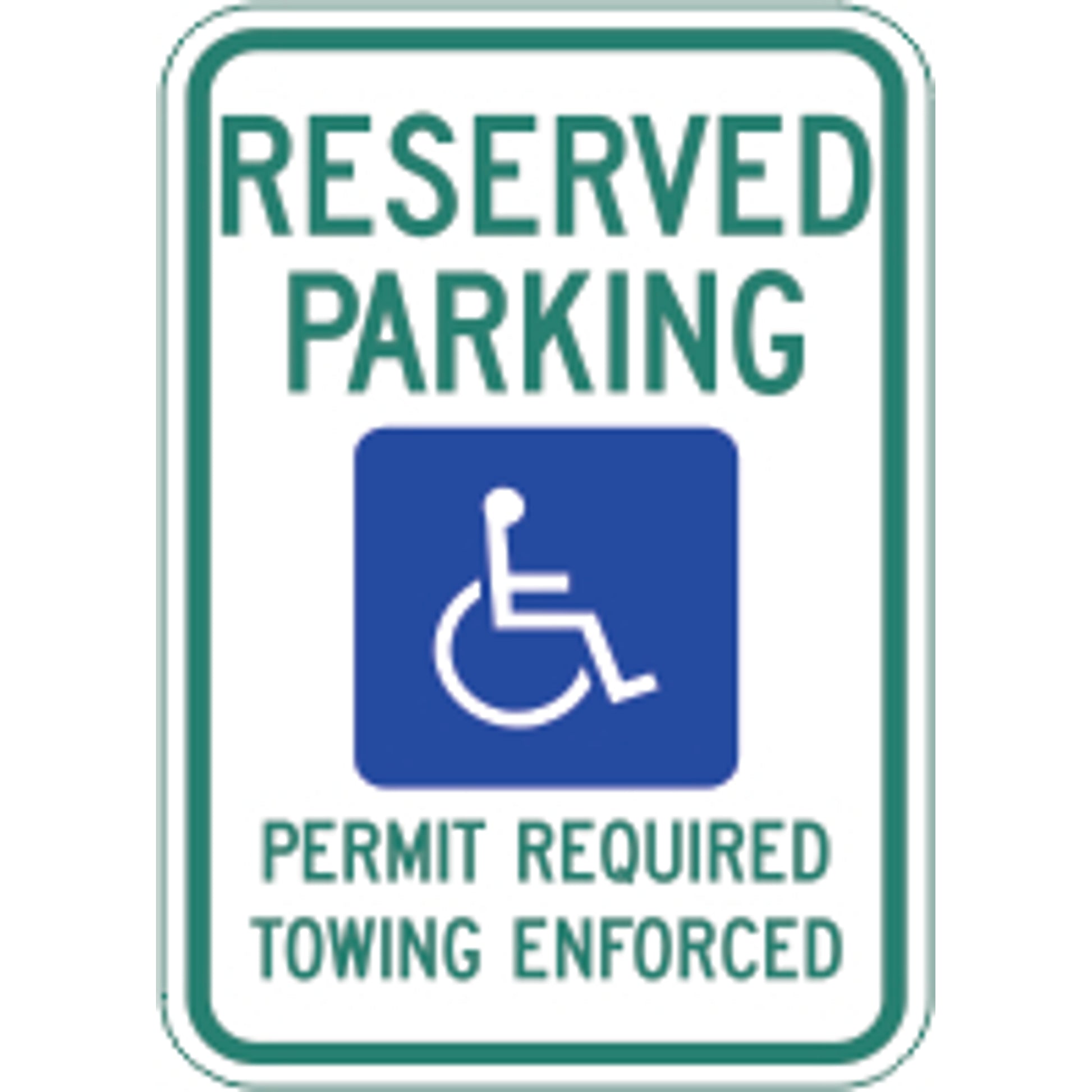RESERVED PARKING PICTO PERMIT REQUIRED TOWING ENFORCED - HANDICAPPED PARKING SIGN - RESERVED PARKING PICTO PERMIT REQUIRED TOWING ENFORCED - HANDICAPPED PARKING SIGN, 18X12, Aluminum (.080) EGP Reflective