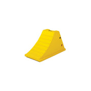 Wheel Chock - All-Terrain - 15.5"X8.5"X8.25" - 28"-38" Tire - 80K Lb Load - Flat Botm - Rubber Pad - Yellow - AT3512-FBRP-Y