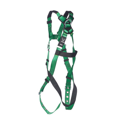 MSA V-FORM Harness w/Back D-Ring - Tongue Buckle Leg Straps Quick Connect Chest Buckle - Extra Large - 10206059