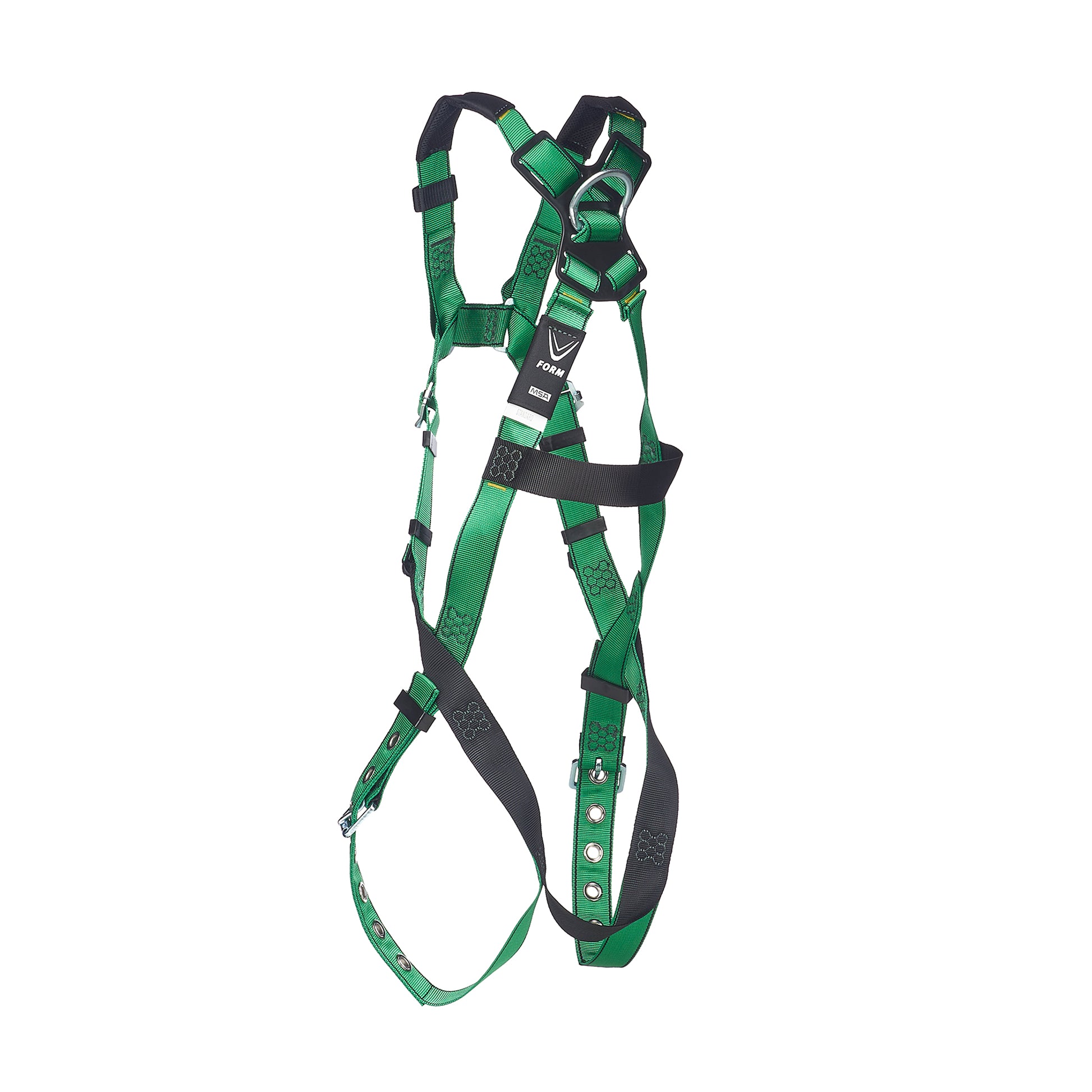 MSA V-FORM Harness w/Back D-Ring - Tongue Buckle Leg Straps Quick Connect Chest Buckle - Standard - 10206058