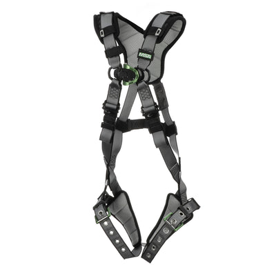 MSA V-FIT Harness w/Back & Front D-Rings - Tongue Buckle Leg Straps - Shoulder Padding - Super Extra Large - 10194895