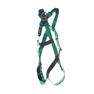 MSA V-FORM Harness w/Back & Front D-Rings - Tongue Buckle Leg Straps Quick Connect Chest Buckle - Extra Small - 10206065