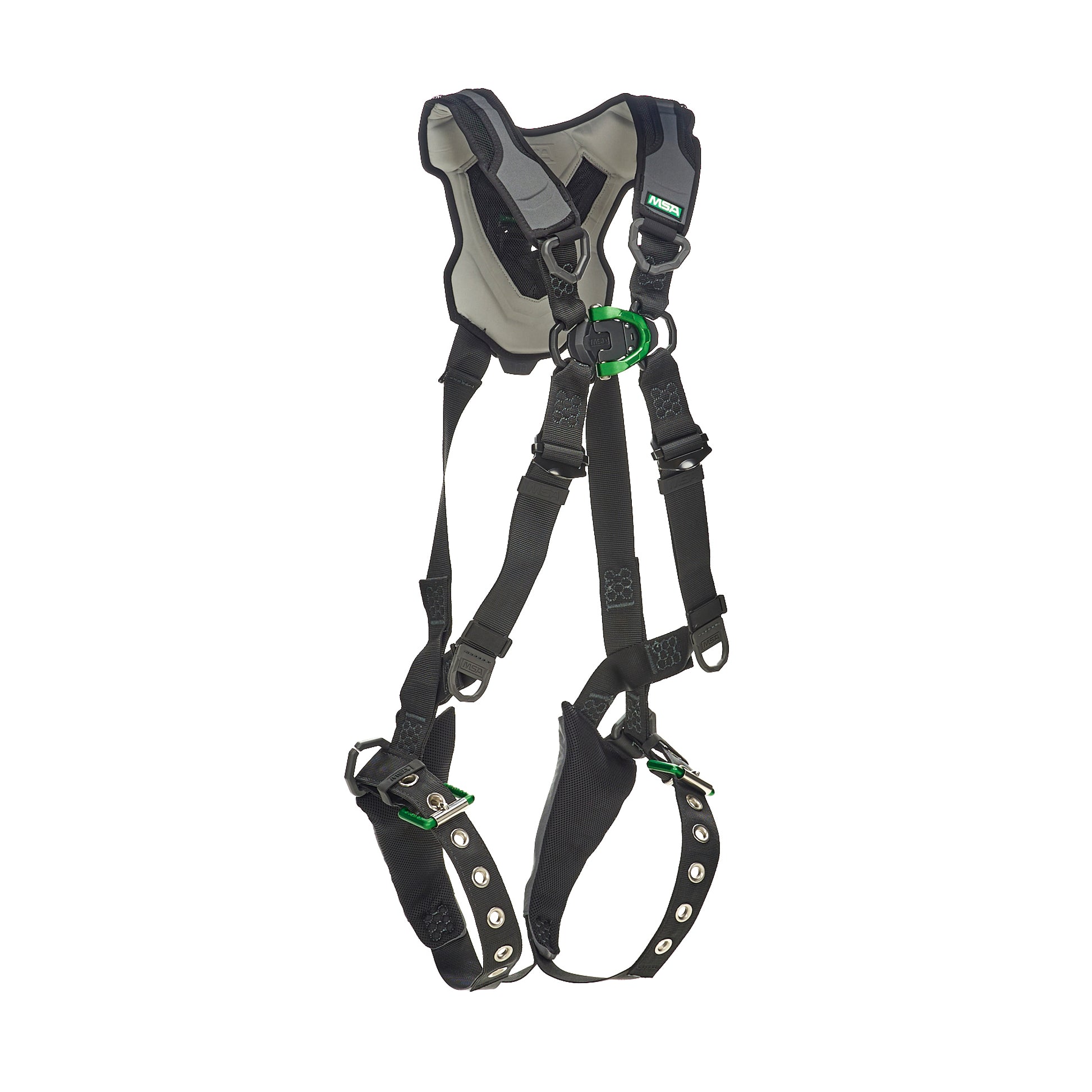 MSA V-FLEX Standard Harness w/Back & Front D-Rings - Tongue Buckle Leg Straps - Standard - 10211321