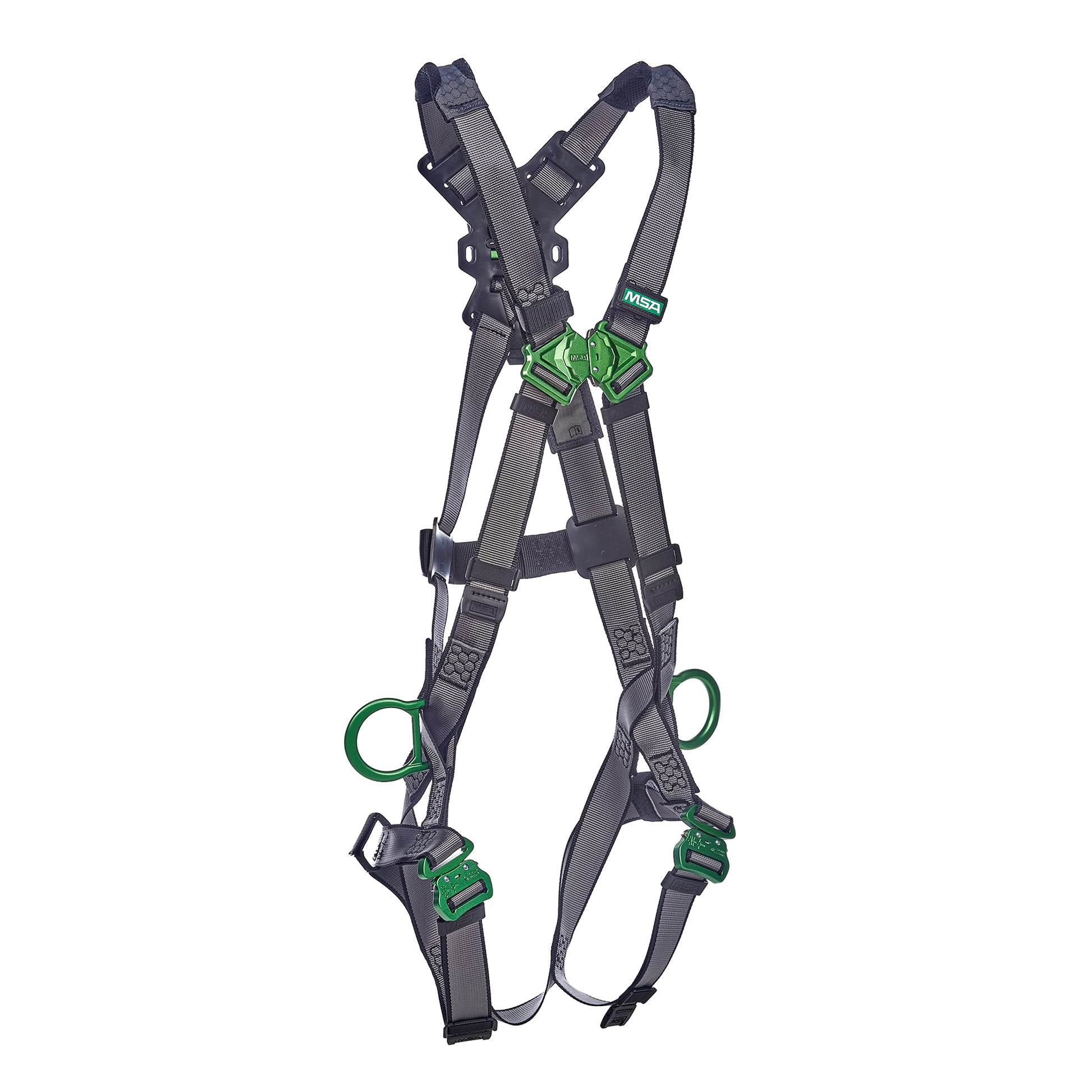 MSA V-FIT Harness w/Back & Side D-Rings - Quick-Connect Leg Straps - Extra Small - 10195063