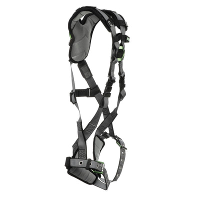 MSA V-FIT Harness w/Back & Front D-Rings - Tongue Buckle Leg Straps - Shoulder Padding - Super Extra Large - 10194895