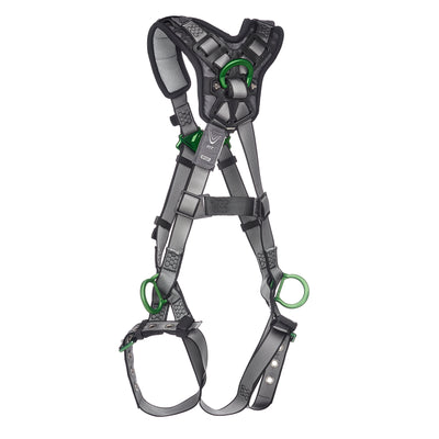 MSA V-FIT Harness w/Back, Side and Shoulder D-Rings - Tongue Buckle Leg Straps - Shoulder Padding - Standard - 10194941