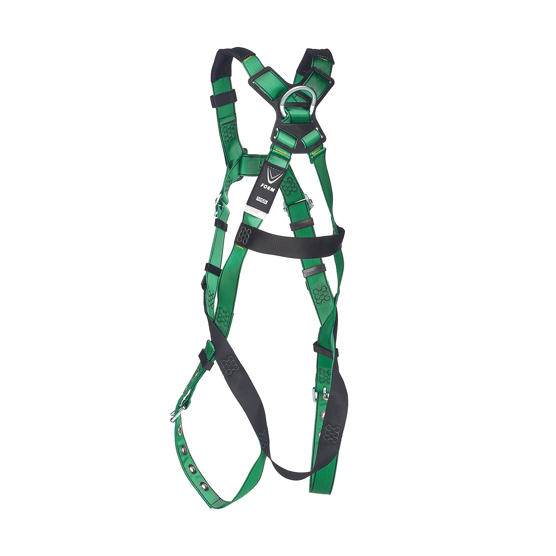 MSA V-FORM Harness w/Back D-Ring - Tongue Buckle Leg Straps Quick Connect Chest Buckle - Standard - 10206058