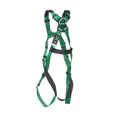 MSA V-FORM Harness w/Back D-Ring - Tongue Buckle Leg Straps Quick Connect Chest Buckle - Standard - 10206058