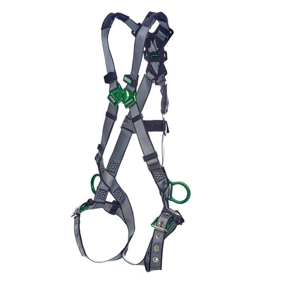 MSA V-FIT Harness w/Back & Side D-Rings - Tongue Buckle Leg Straps - Super Extra Large - 10195112