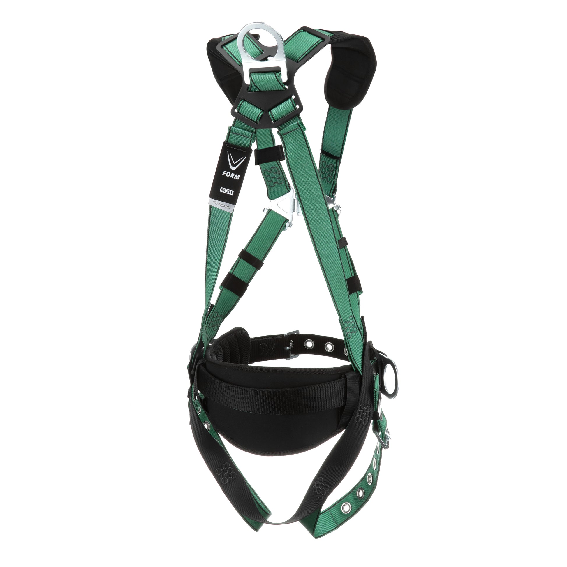 MSA V-FORM Construction Harness w/Back & Side D-Rings - Tongue Buckle Leg Straps - Shoulder Padding - Extra Large - 10197365