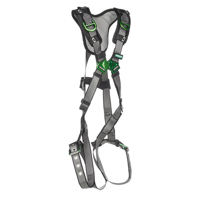 MSA V-FIT Harness w/Back & Shoulder D-Rings - Tongue Buckle Leg Straps - Shoulder Padding - Extra Small - 10194936