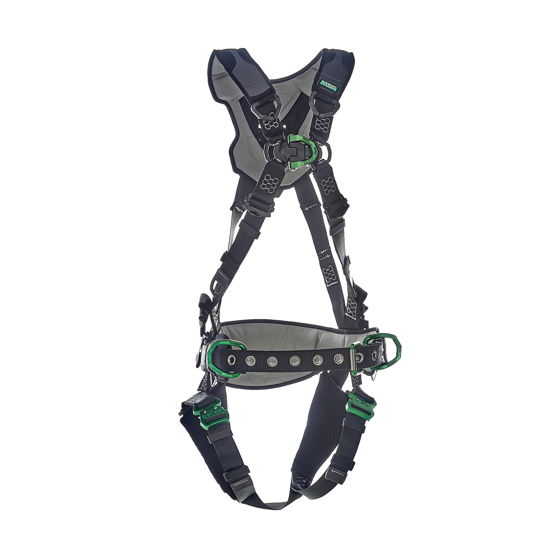 MSA V-FLEX Construction Harness w/Back, Front & Side D-Rings - Quick Connect Leg Straps - Standard - 10211343