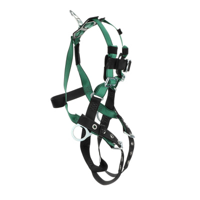 MSA V-FORM Harness w/Back, Front & Side D-Rings - Tongue Buckle Leg Straps - Super Extra Large - 10197209
