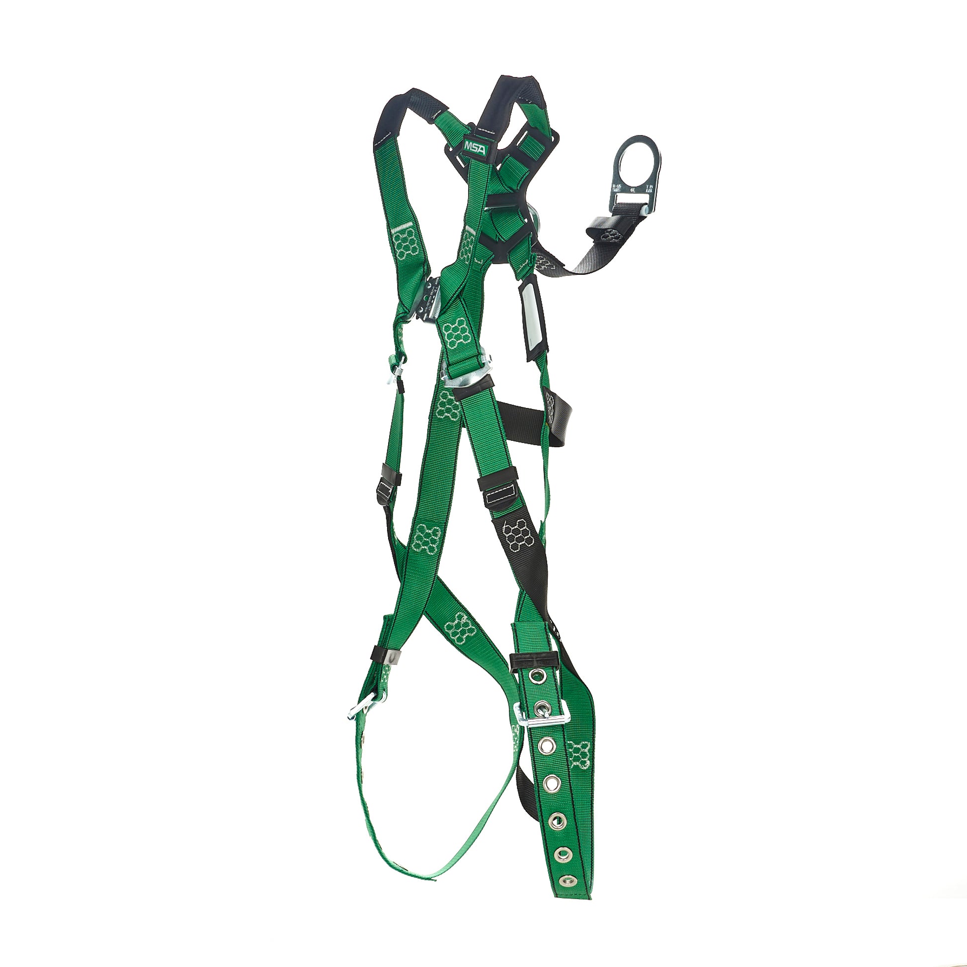 MSA V-FORM Harness w/Back D-Ring with D-Ring Extender - Tongue Buckle Leg Straps Quick Connect Chest Buckle - Extra Small - 10208274