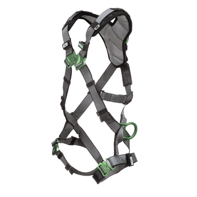 MSA V-FIT Harness w/Back & Side D-Rings - Quick-Connect Leg Straps - Shoulder Padding - Extra Large - 10194874