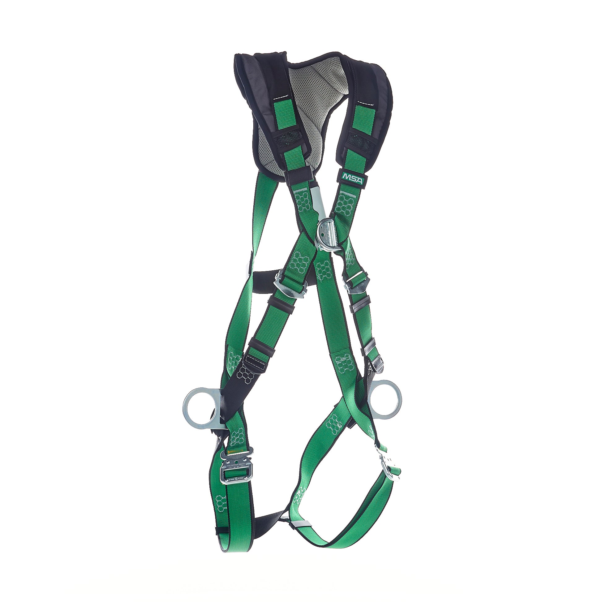 MSA V-FORM+ Harness w/Back, Front & Side D-Rings - Quick Connect Leg Straps - Super Extra Large - 10206147