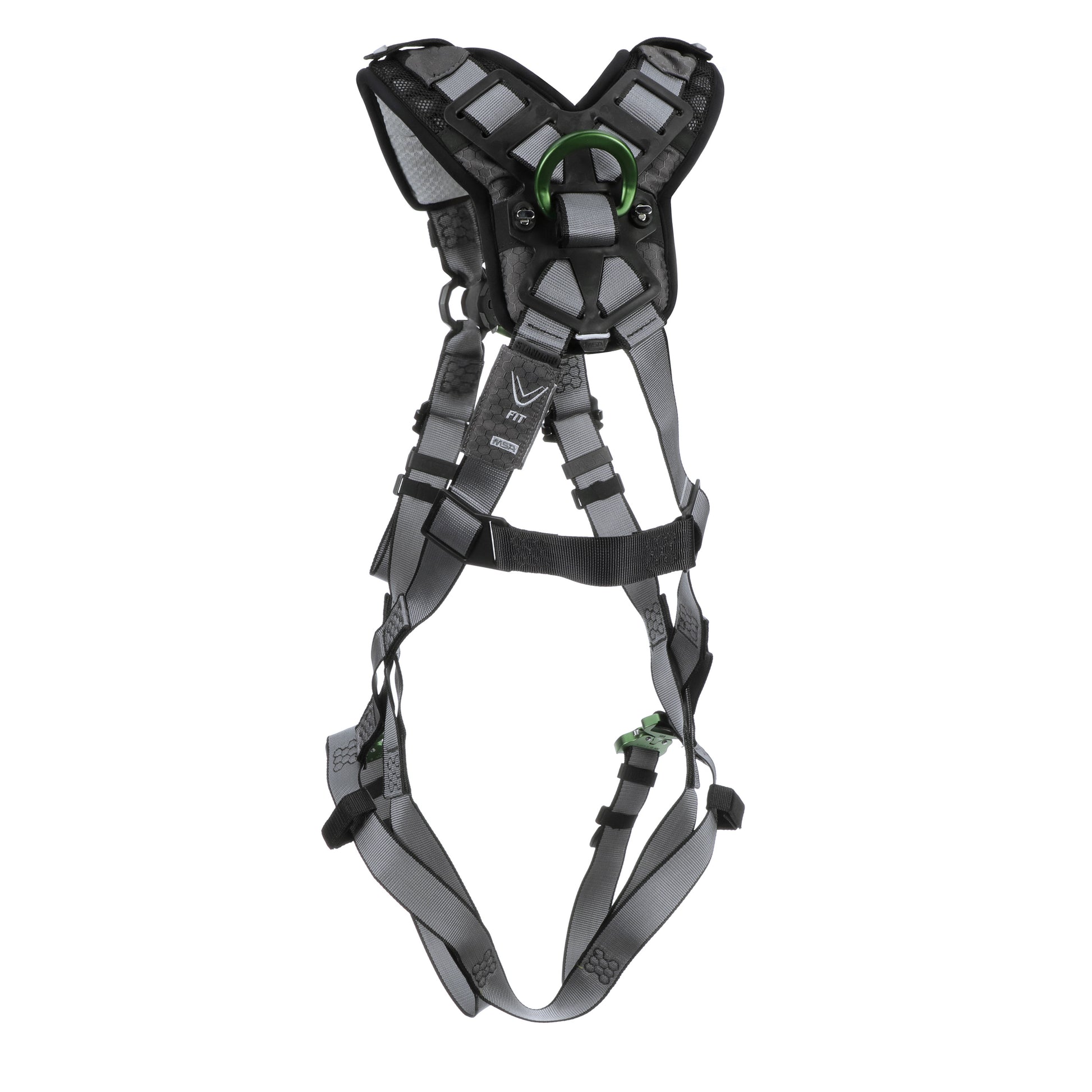 MSA V-FIT Harness w/Back & Front D-Rings - Quick-Connect Leg Straps - Shoulder Padding - Super Extra Large - 10194862