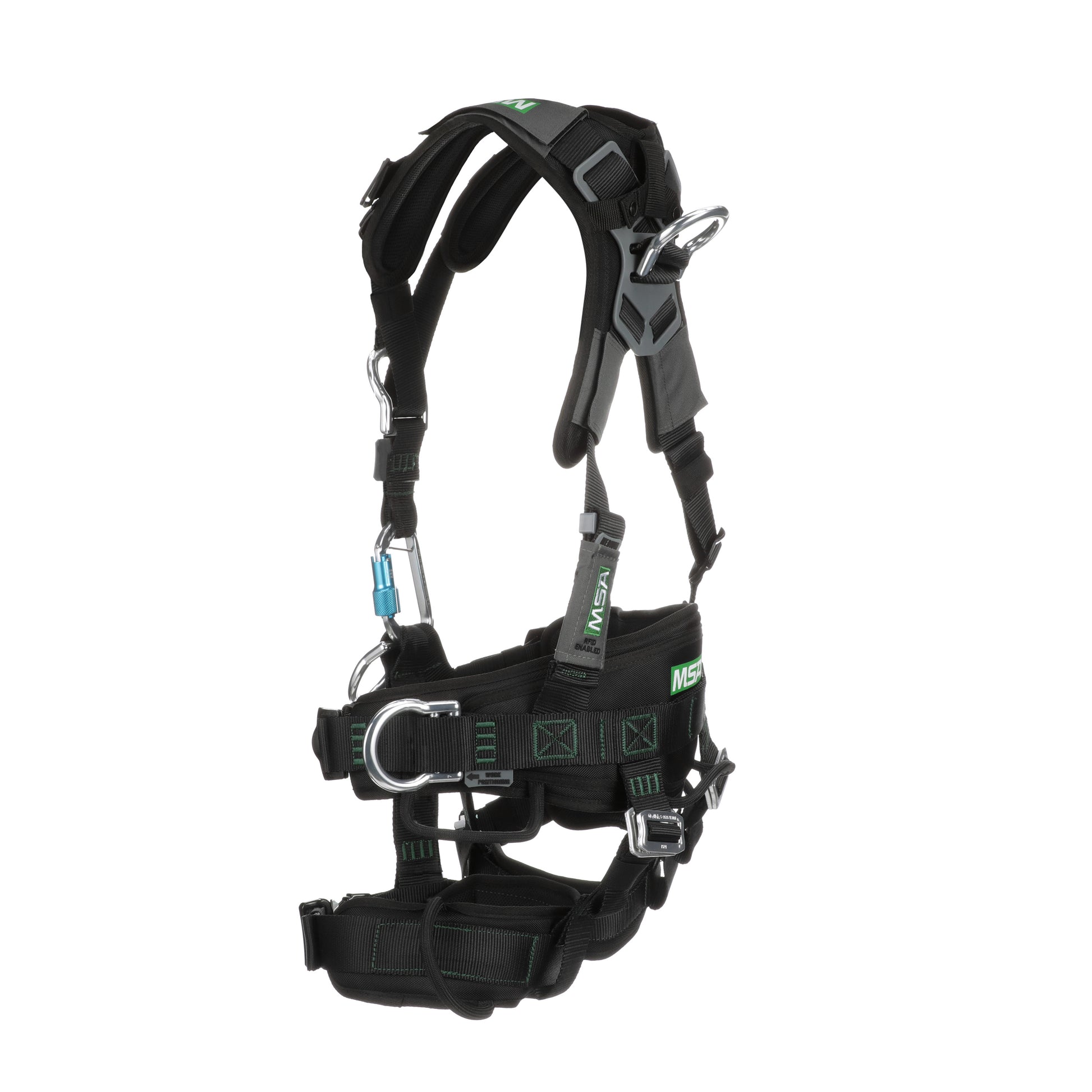 MSA Gravity Suspension Harness w/Back, Front, Belly, & Side D-Rings - Lumbar, Shoulder & Leg Padding - Large - 10150458