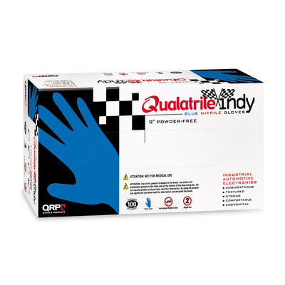 QRP Qualatrile Disposable Nitrile Glove Powder Free w/Textured Grip - 4 mil - Blue - 1/CS - BQY09