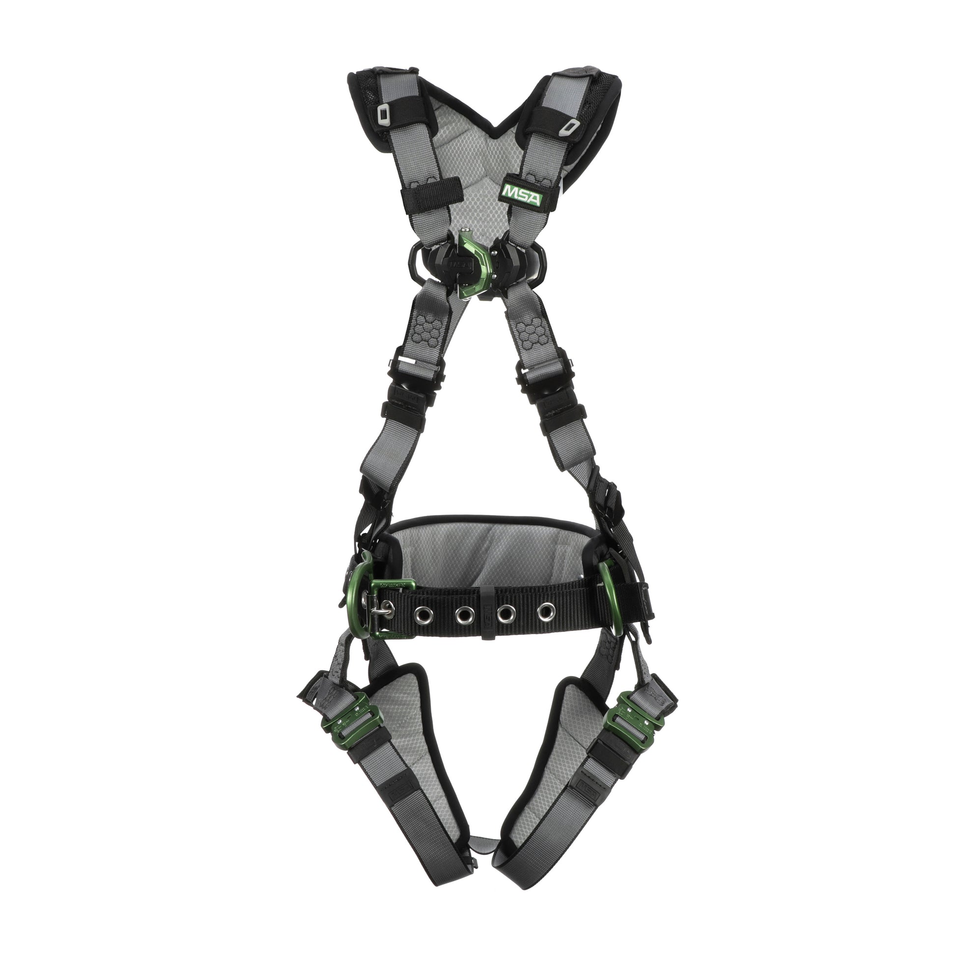 MSA V-FIT Construction Harness w/Back & Side D-Rings - Quick-Connect Leg Straps - Shoulder & Leg Padding - Extra Small - 10195164