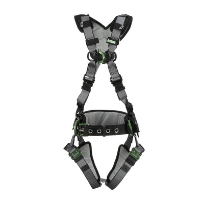 MSA V-FIT Construction Harness w/Back & Side D-Rings - Quick-Connect Leg Straps - Shoulder & Leg Padding - Extra Small - 10195164