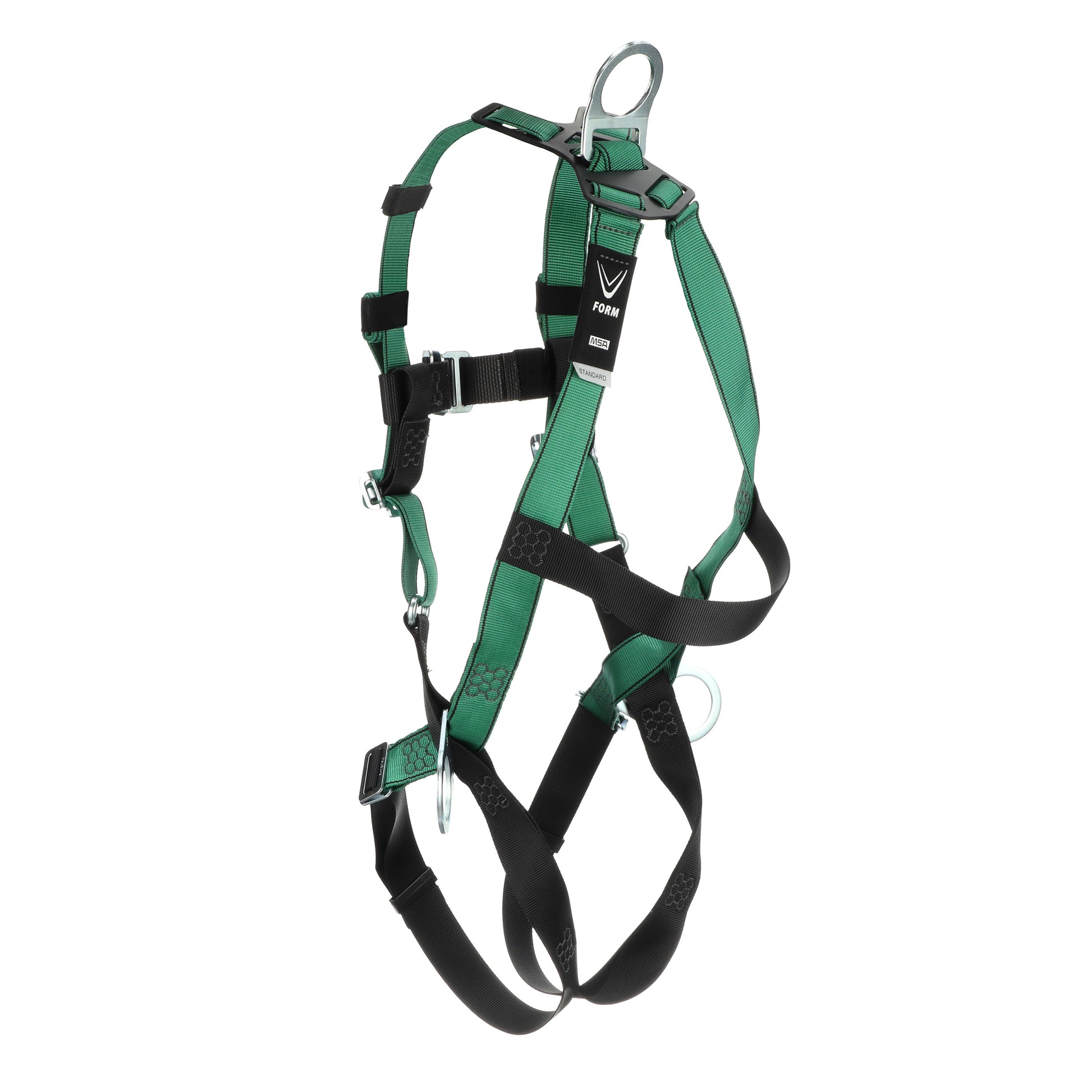MSA V-FORM Harness w/Back, Front & Side D-Rings - Qwik-Fit Leg Straps - Extra Large - 10197437