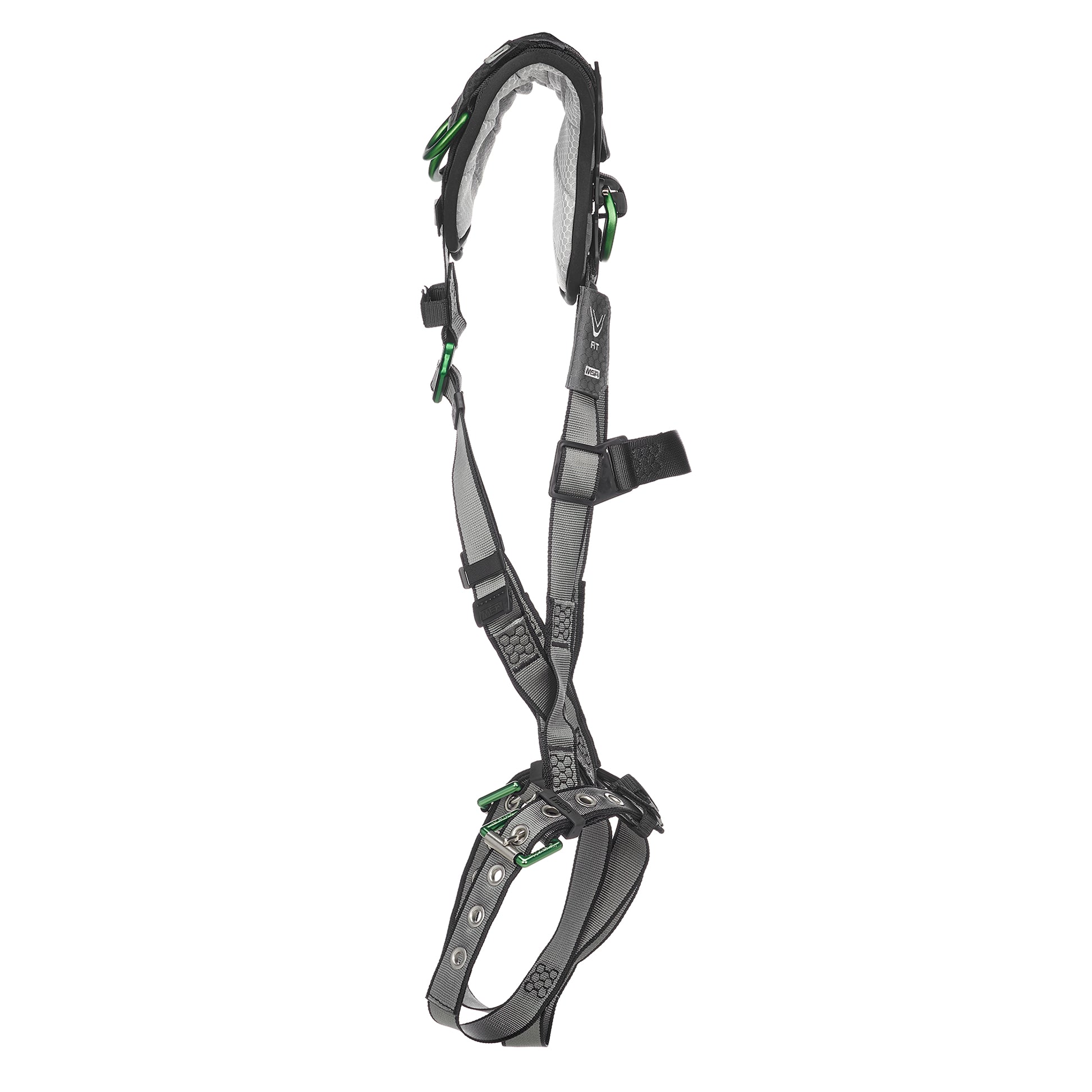 MSA V-FIT Harness w/Back & Shoulder D-Rings - Tongue Buckle Leg Straps - Shoulder Padding - Extra Small - 10194936