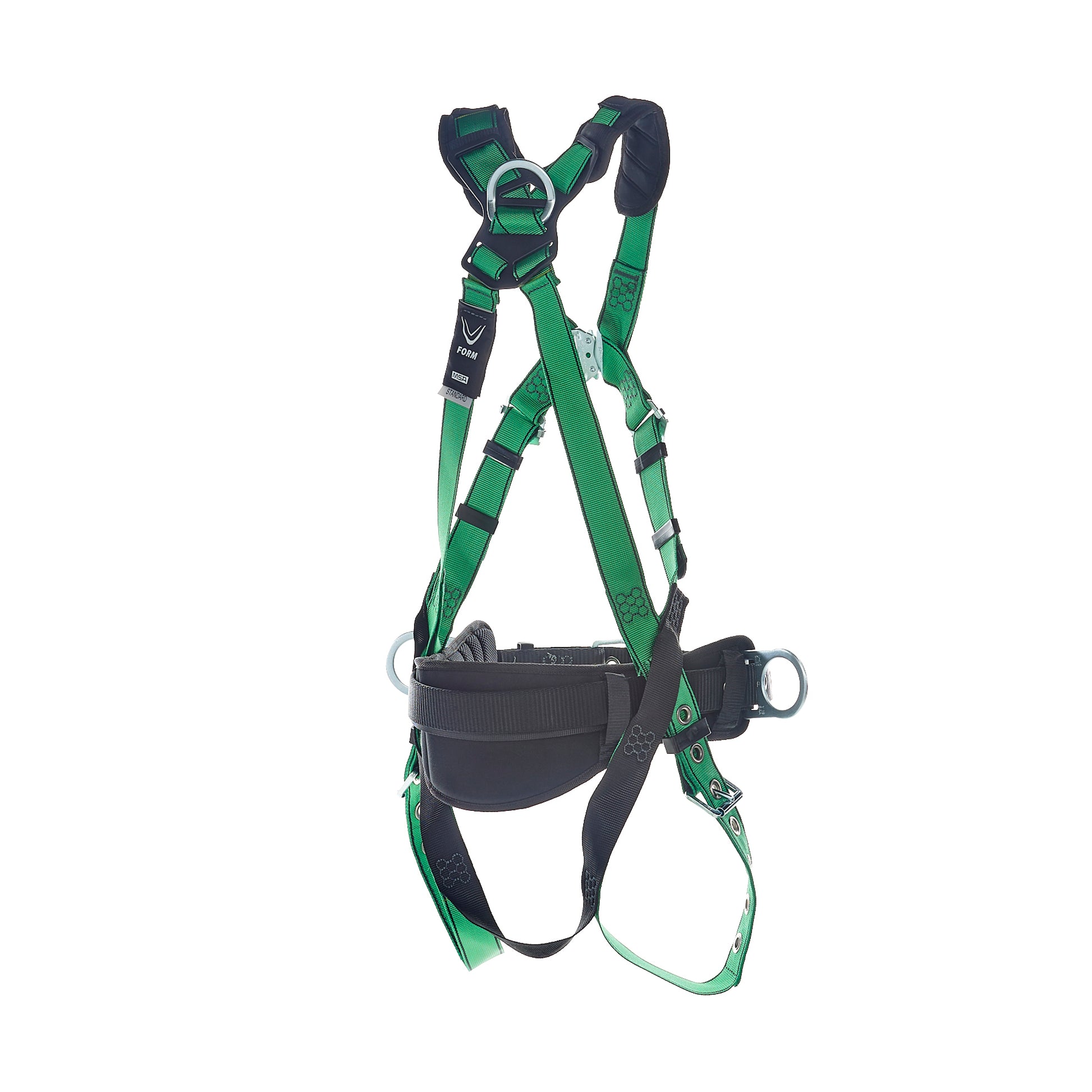 MSA V-FORM Construction Harness w/Back & Side D-Rings - Tongue Buckle Leg Straps Quick Connect Chest Buckle - Shoulder Padding - Standard - 10207734