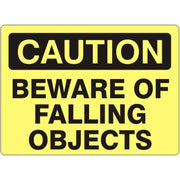 BEWARE OF FALLING OBJECTS - CAUTION SIGN - BEWARE OF FALLING OBJECTS - CAUTION SIGN, 14X20, Adhesive Vinyl
