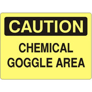 CHEMICAL GOGGLE AREA - CAUTION SIGN - CHEMICAL GOGGLE AREA - CAUTION SIGN, 14X20, Adhesive Vinyl