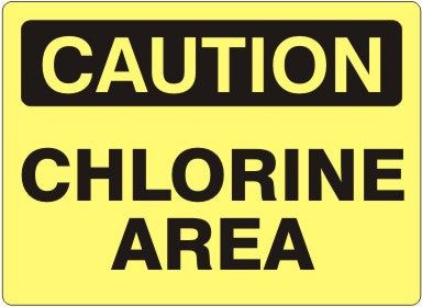 CHLORINE AREA - CAUTION SIGN