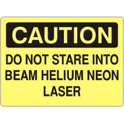 DO NOT STARE INTO BEAM HELIUM NEON LASER - CAUTION SIGN - DO NOT STARE INTO BEAM HELIUM NEON LASER - CAUTION SIGN, 14X20, Adhesive Vinyl