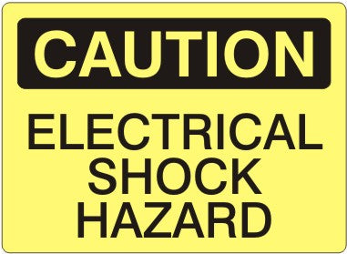ELECTRICAL SHOCK HAZARD - CAUTION SIGN
