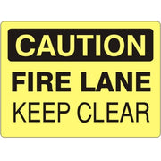 FIRE LANE KEEP CLEAR - CAUTION SIGN - FIRE LANE KEEP CLEAR - CAUTION SIGN, 14X20, Adhesive Vinyl