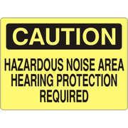 HAZARDOUS NOISE AREA HEARING PROTECTION REQUIRED - CAUTION SIGN - HAZARDOUS NOISE AREA HEARING PROTECTION REQUIRED - CAUTION SIGN, 14X20, Adhesive Vinyl