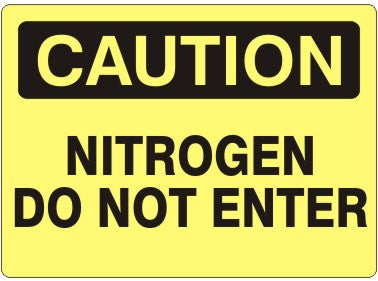 NITROGEN DO NOT ENTER - CAUTION SIGN