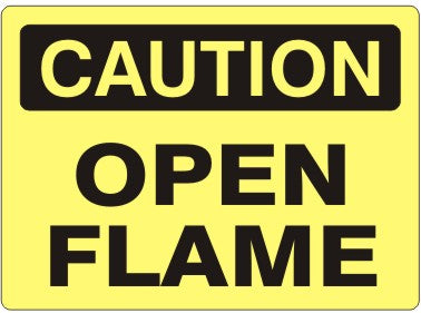 OPEN FLAME - CAUTION SIGN