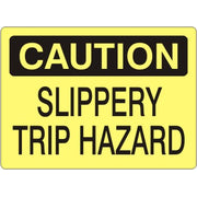 SLIPPERY TRIP HAZARD - CAUTION SIGN - SLIPPERY TRIP HAZARD - CAUTION SIGN, 14x20, Adhesive Vinyl