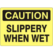 SLIPPERY WHEN WET - CAUTION SIGN - SLIPPERY WHEN WET - CAUTION SIGN, 14X20, Adhesive Vinyl