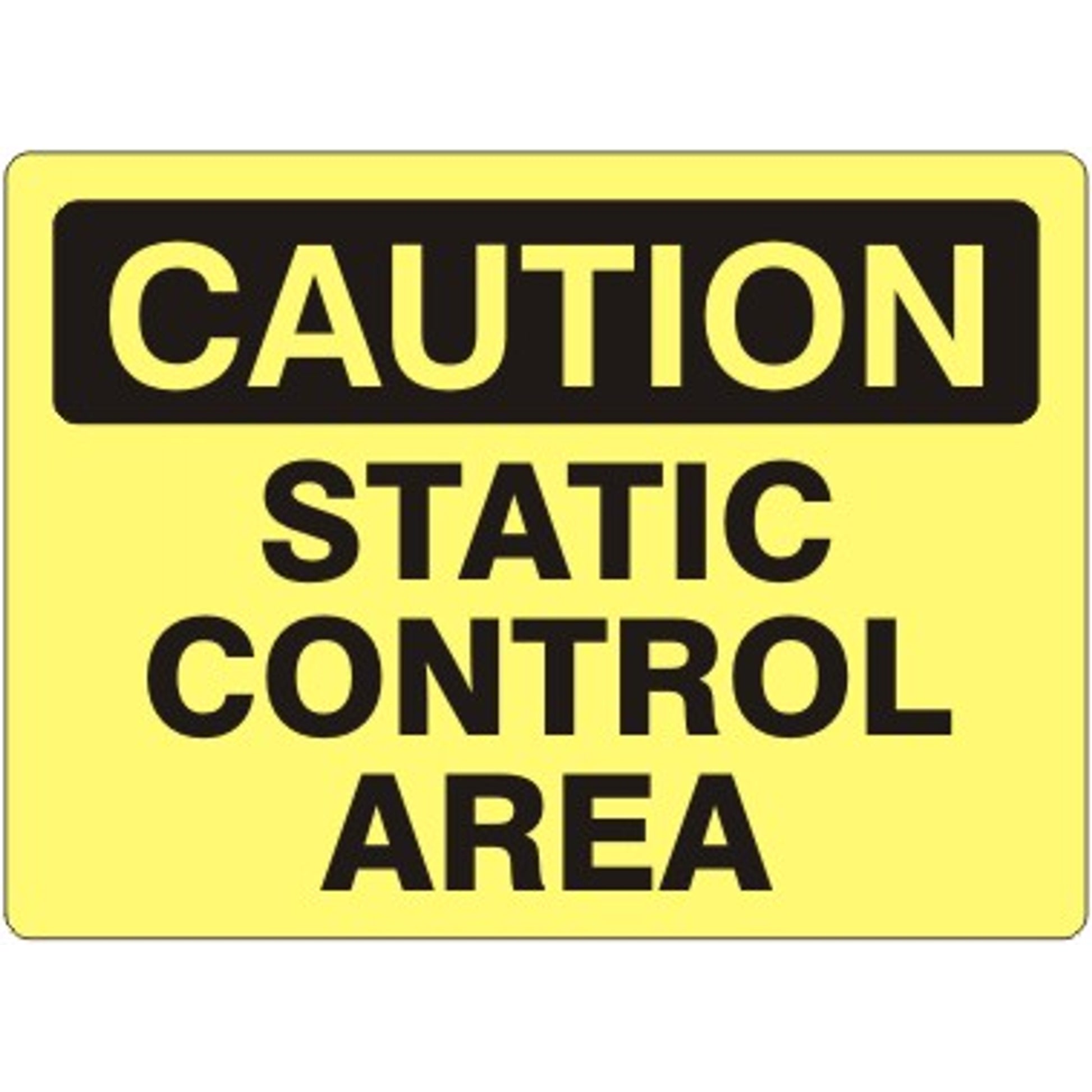 STATIC CONTROL AREA - CAUTION SIGN - STATIC CONTROL AREA - CAUTION SIGN, 14X20, Adhesive Vinyl