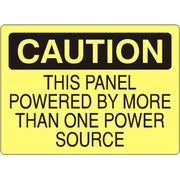 THIS PANEL POWERED BY MORE THAN ONE POWER SOURCE - CAUTION SIGN - THIS PANEL POWERED BY MORE THAN ONE POWER SOURCE - CAUTION SIGN, 14X20, Adhesive Vinyl
