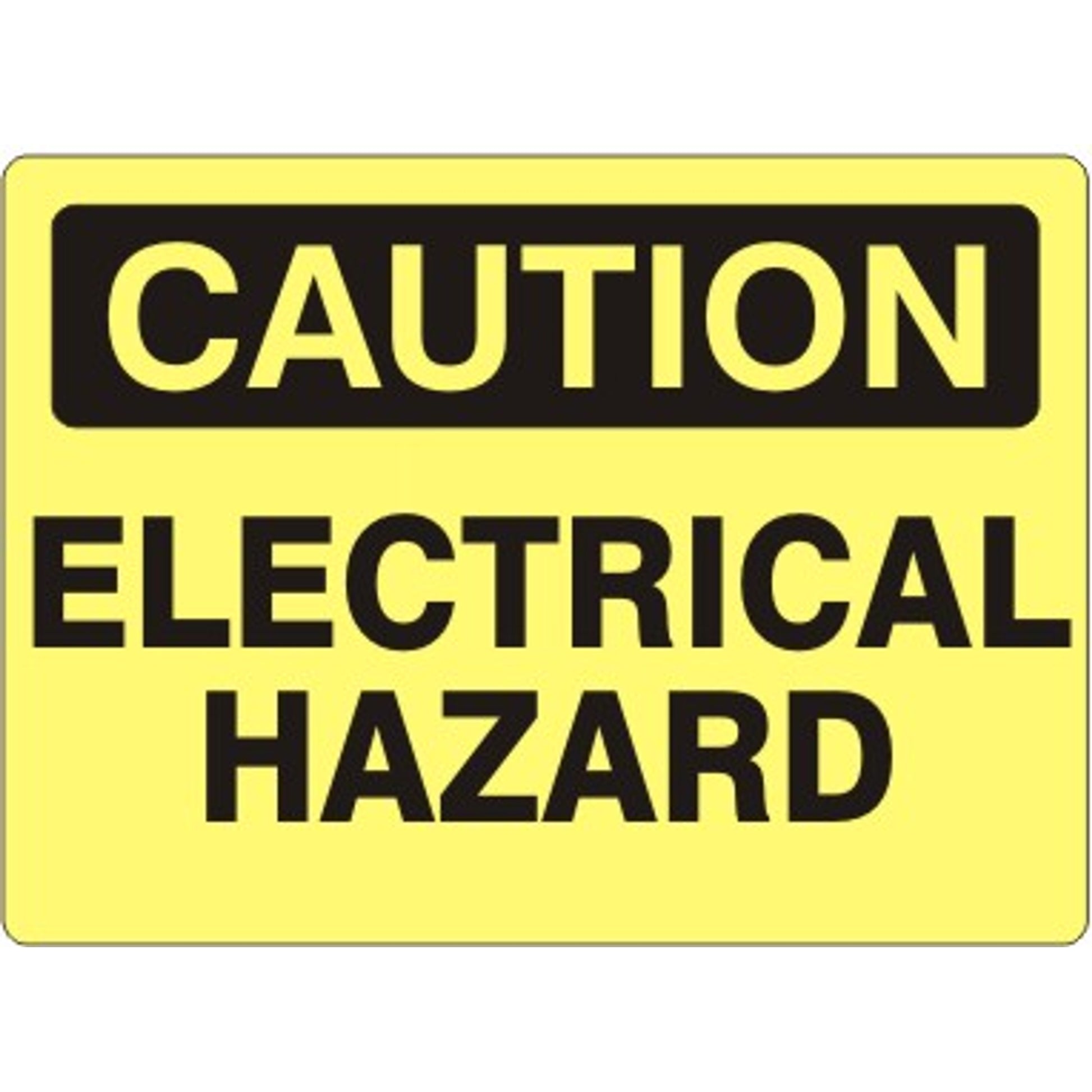 ELECTRICAL HAZARD - CAUTION SIGN - ELECTRICAL HAZARD - CAUTION SIGN, 14X20, Adhesive Vinyl