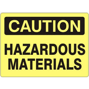 HAZARDOUS MATERIALS - CAUTION SIGN - HAZARDOUS MATERIALS - CAUTION SIGN, 14X20, Adhesive Vinyl